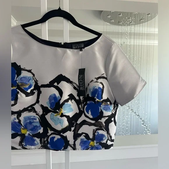 Anthropologie Sachin And Babi Printed Cropped Top - Picture 4 of 7